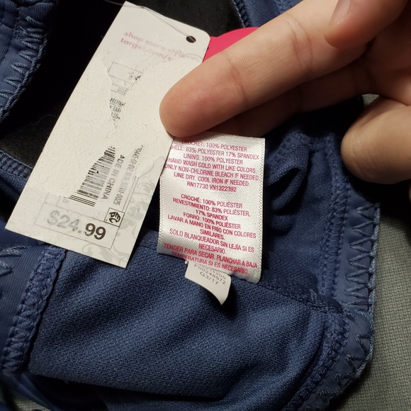 NWT Crochet High Neck Bikini Top Blue Swimsuit - Picture 7 of 7